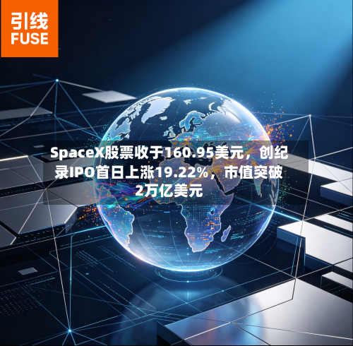 SpaceX股票收于160.95美元，创纪录IPO首日上涨19.22%	，市值突破2万亿美元-第2张图片