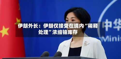 伊朗外长：伊朗仅接受在境内“稀释处理	”浓缩铀库存-第3张图片